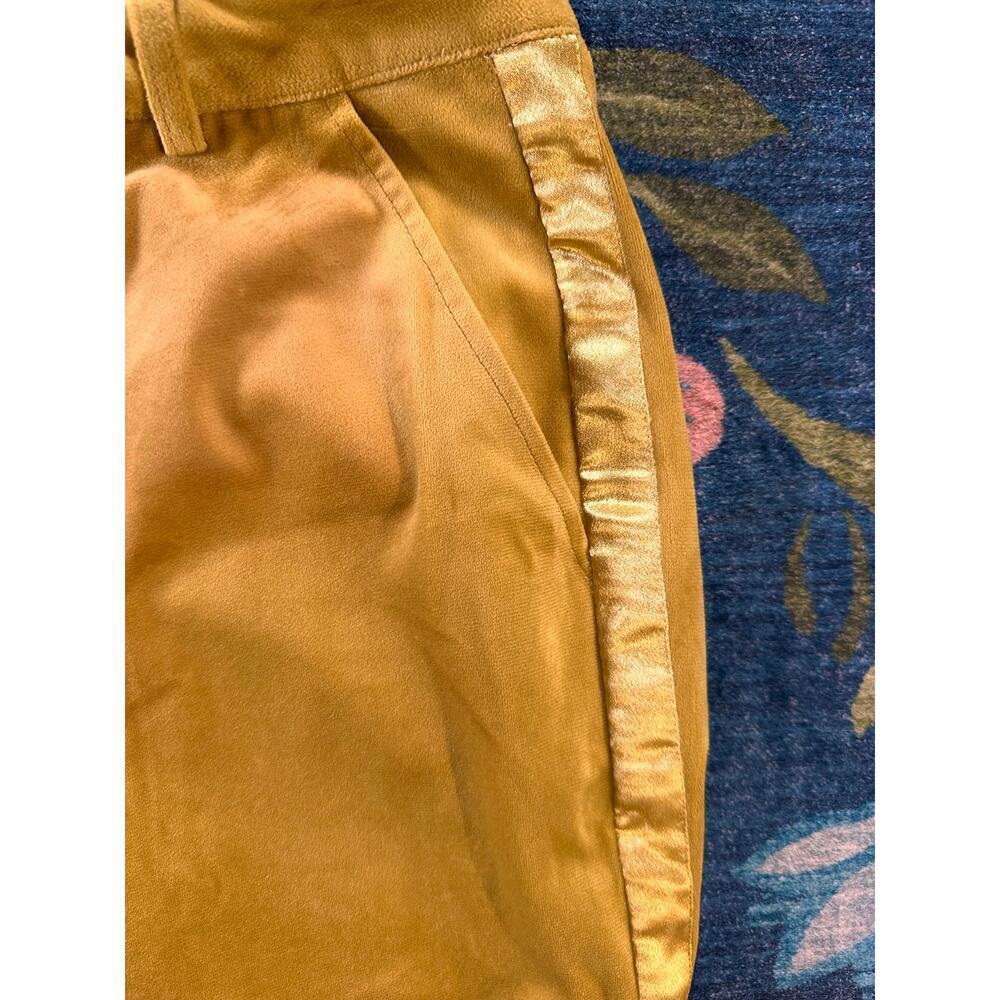 7 For all Mankind Gold Velvet Pants Size 8 - Picture 3 of 5